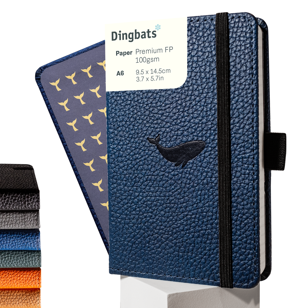 Dingbats* Hardcover Notebook Wildlife - Whale Blue