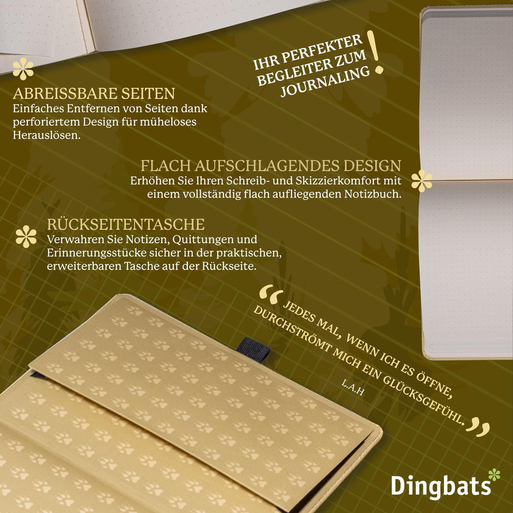 Dingbats* Hardcover Notebook A5+ Wildlife - Wolf Beige